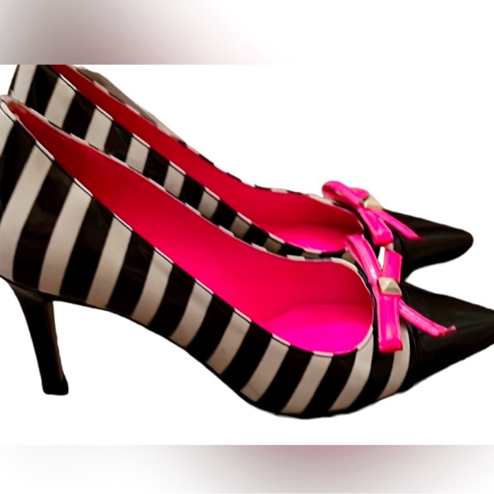 Kate Spade Stripped Punk Bow heels
